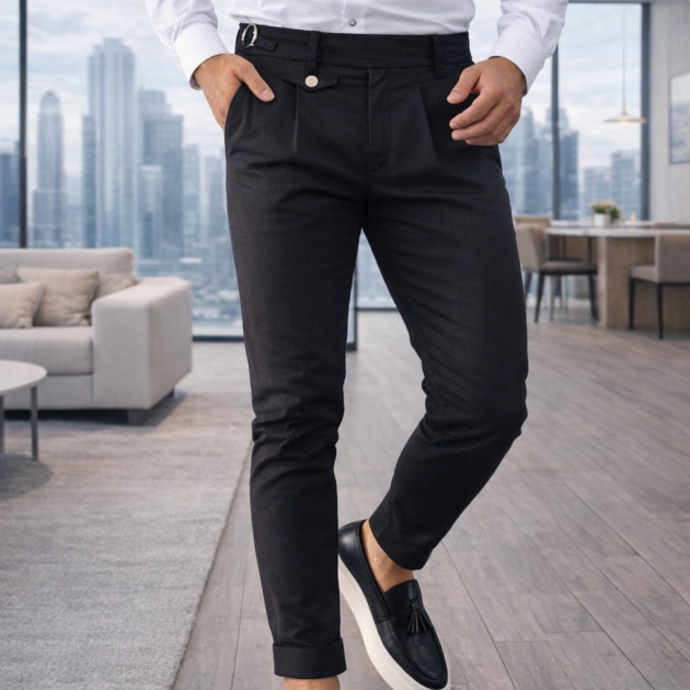 Calça Preta  Plissada